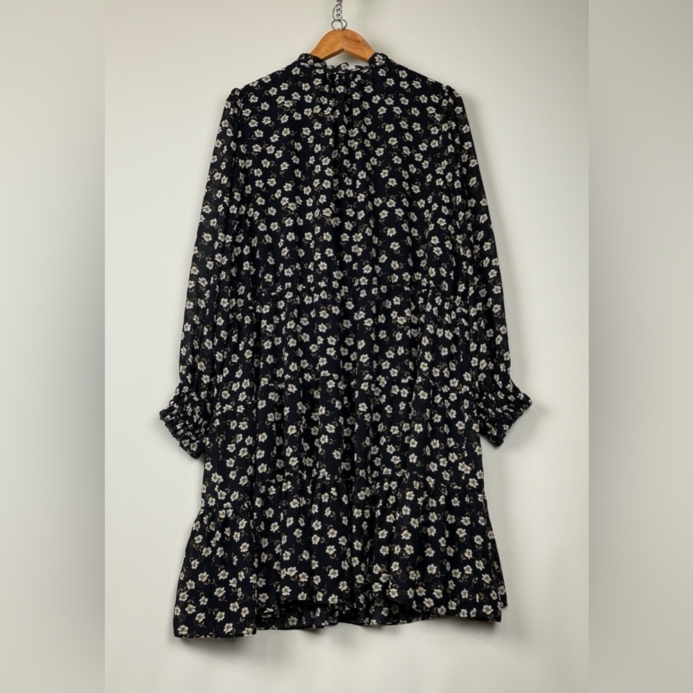 Ever New Black Floral Long Sleeve Dress size 20 - Picture 5 of 13